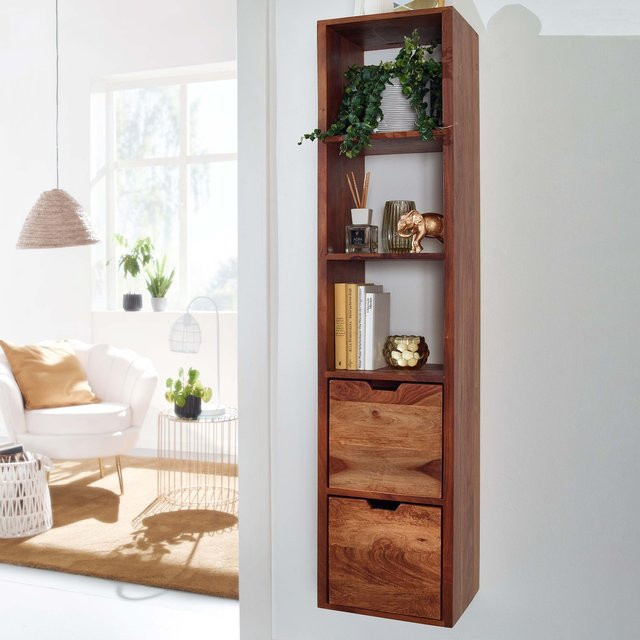 Schweberegal FineBuy aus Holz mit Schubladen in Braun, Breite: 150 cm, Höhe: 30 cm, Tiefe: 35 cm - Bild 1