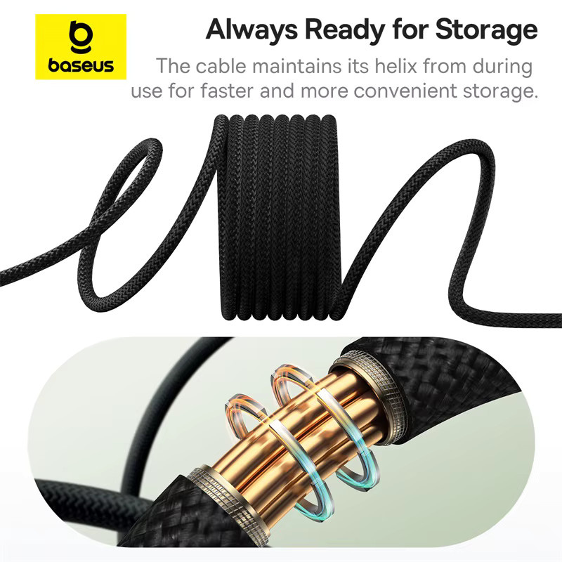 Baseus USB-C Magnet-Schnellladekabel 100 W in Schwarz für iPhone 15, MacBook und Laptop - Bild 3