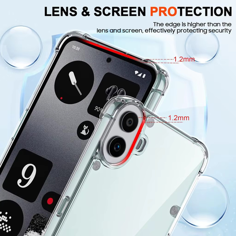 Transparente TPU-Schutzhülle für Nothing CMF Phone 1, Nothing Phone 1, 2, 2a und 3a Pro mit stoßfestem Bumper - Bild 2