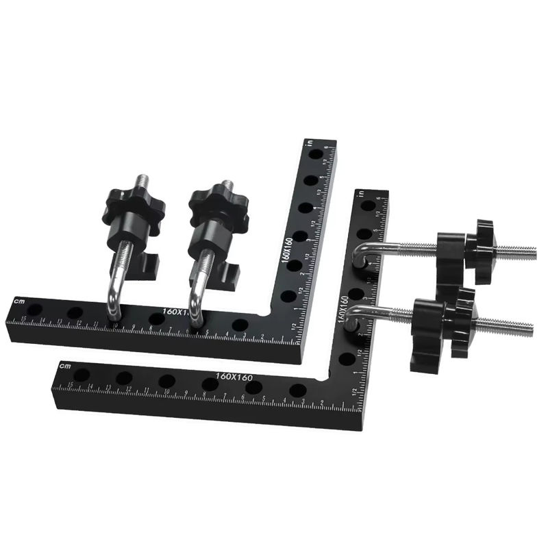 JIGHOLE 90-Grad-Positionierungsquadrate aus Aluminiumlegierung in Schwarz für die Holzbearbeitung und Tischlerei, B/T/H: 16,0 x 16,0 x 3,0 cm - Bild 5
