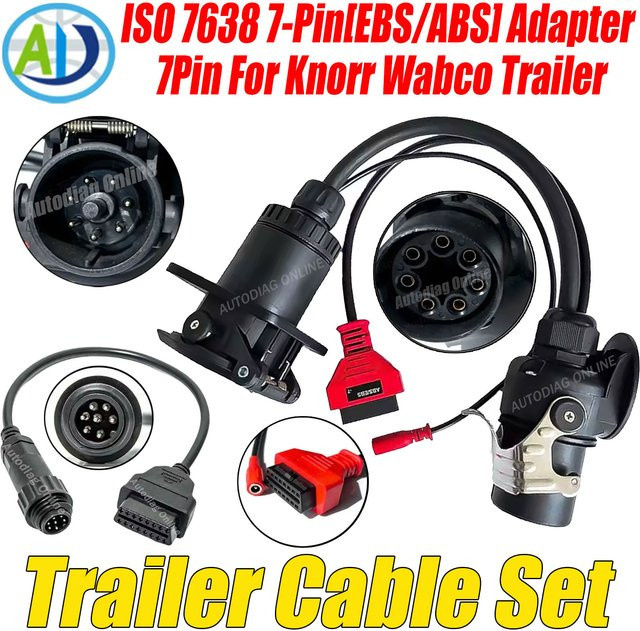 ISO 7638 EBS/ABS-Diagnosekabel für Bosch, Wabco und Knorr Wabco LKW mit USB-C Anschluss, Farbe: Schwarz - Bild 1