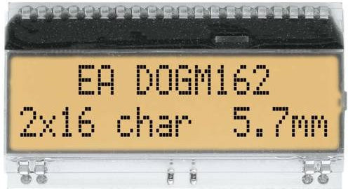 DISPLAY VISIONS 7-Segment-Anzeige EADOGM162W-A Weiß mit gelben Ziffern, 5.57mm, 3.3 V und 5V, 2 Ziffern - Bild 1