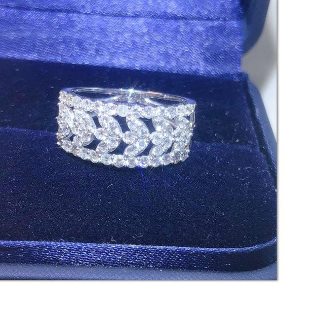 YIRAN Jewelry 5 Diamantring, Platinplattiert, Damen, Größe 10 - Bild 1