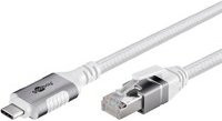 goobay USB-C auf RJ-45 LAN-Adapter Cat6 Ethernet-Kabel in Weiß - Bild 1