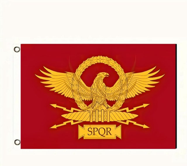 SPQR Flagge Römisches Reich aus Polyester für Heimdekoration und historische Veranstaltungen Breite: 150 cm, Höhe: 90 cm - Bild 1
