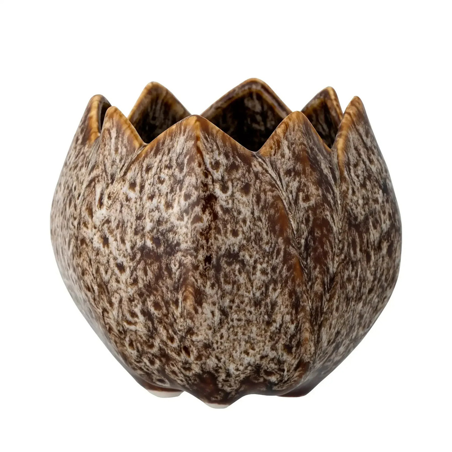 Bloomingville Blumentopf Elaya aus Keramik in Braun, Höhe: 12,5 cm - Bild 1