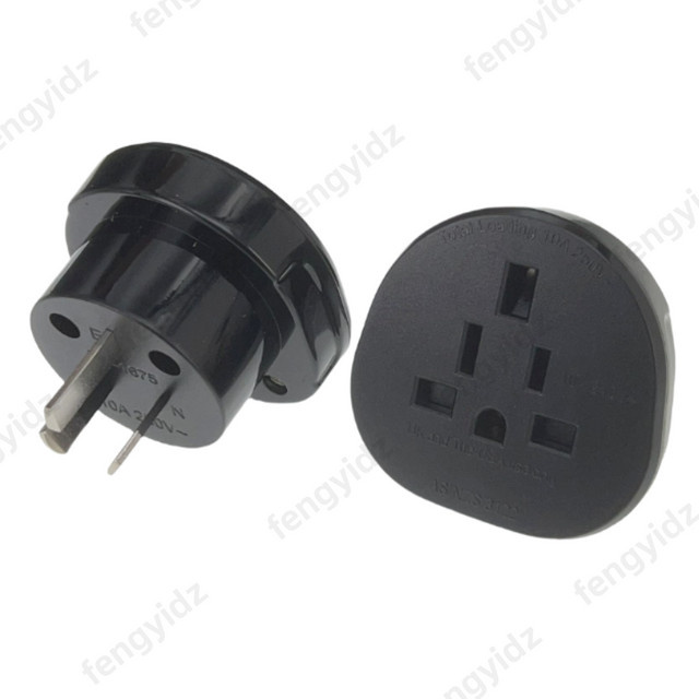 Fengyidz Universal 3-Pin AU/NZ Stromstecker-Adapter in Schwarz, Reisestecker für US/UK/EU zu Australien und Neuseeland - Bild 1