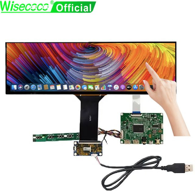 Wisecoco NV126B5M 12,6 Zoll IPS LCD-Display mit Touchscreen und Treiberplatine, 1920x515 Auflösung, Ultrabreites Stretch Bar Display für Gaming-Anwendungen - Bild 1