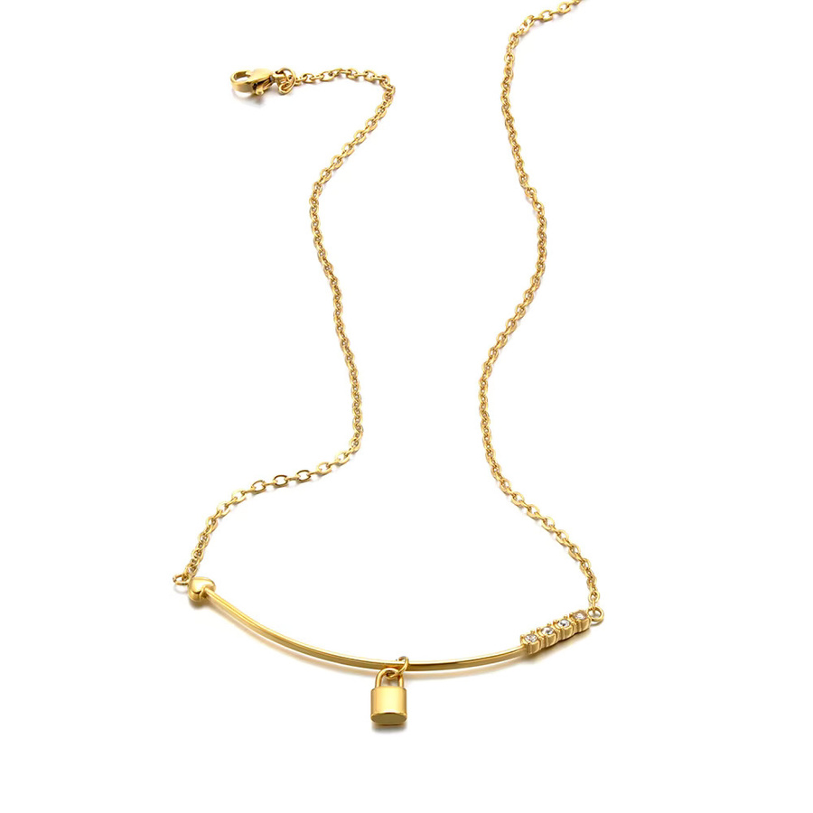 Lokaer Halskette Edelstahl, Gold, Zirkonia, Damen - Bild 2
