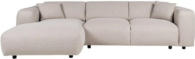 Vente-unique Sofa Pogni in Beige mit meliertem Stoff, L-Form, Breite: 280 cm - Bild 1
