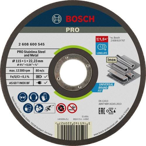 Bosch Expert for Inox Rapido AS 60 T Trennscheibe für Metall, Durchmesser: 115 mm, Bohrung: 22,23 mm - Bild 1