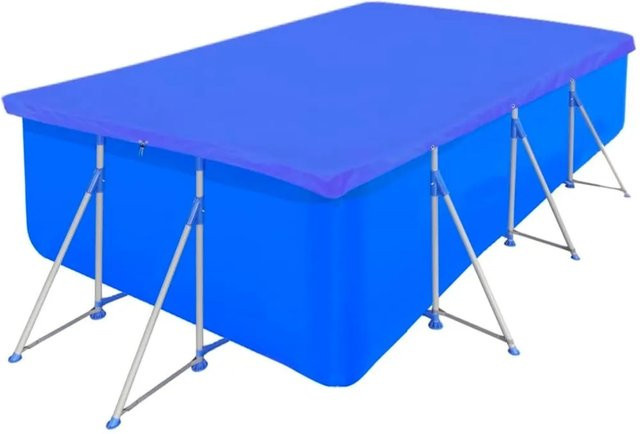 vidaXL Poolabdeckung aus Polyethylen, rechteckig, blau, B: 400 cm, T: 207 cm - Bild 1