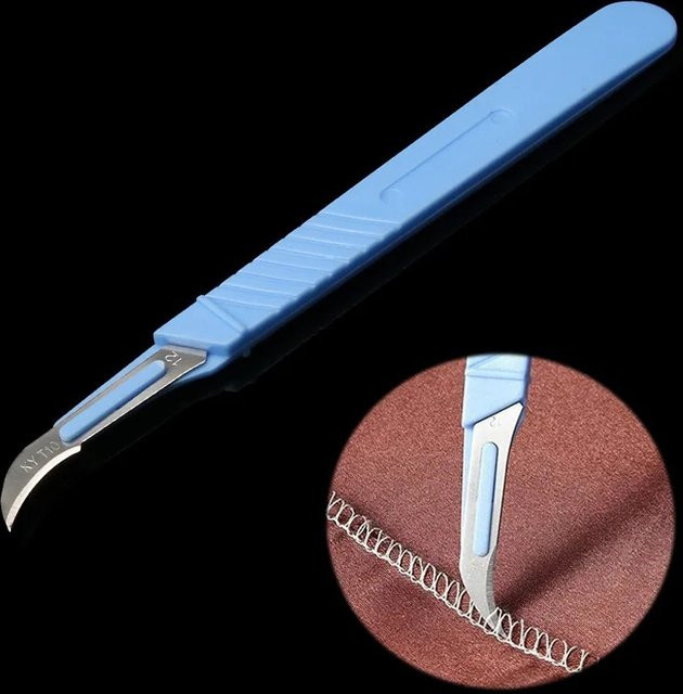 Nahtripper mit Kunststoffgriff in Blau zum Entfernen von Nähten und Fäden für Handarbeit und Nähtechnik - Bild 1