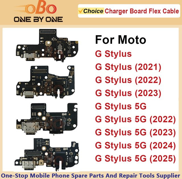 USB-Ladestation für Motorola Moto G Stylus 4G 5G (Modelle 2021 bis 2025) Ladegerät-Port-Anschluss-Flexkabel in Schwarz - Bild 1