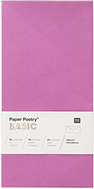 Rico Design Paper Poetry Kuvert Basic DL Lila, 10 Stück - Bild 1