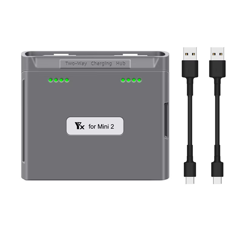 YANHAO Intelligentes Ladegerät mit USB-Anschluss für DJI Mini 2 und Mini Drohnen-Akkus, Grau - Bild 2