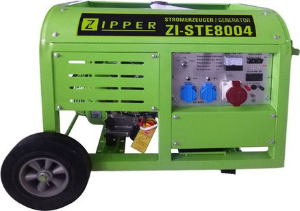 Zipper ZI-STE8004 4-Takt Benzin Stromerzeuger 9.3 kW in Schwarz und Grün - Bild 2