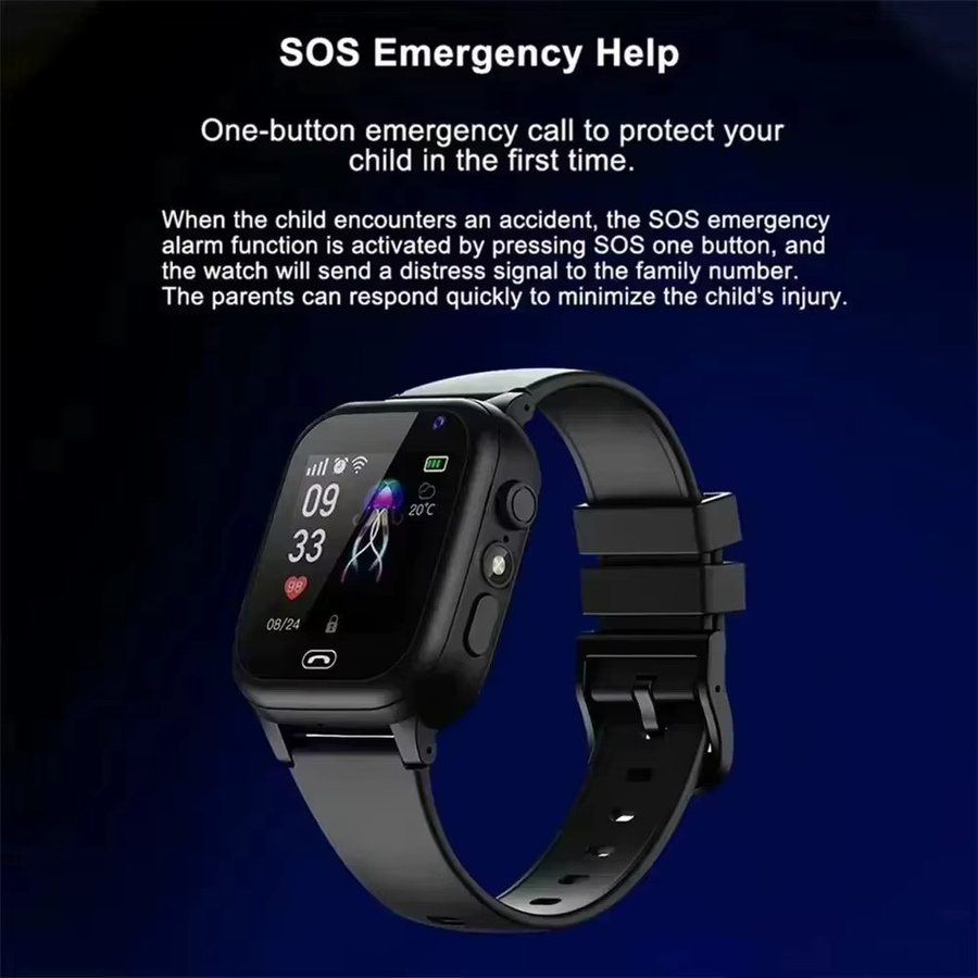 Lenovo Kinder Smartwatch mit GPS, 4G SIM-Karte, Kamera und Anruffunktion, wasserdicht, Farbe: Rot - Bild 4