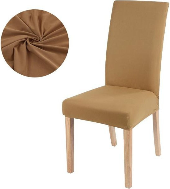 BRHUIXUE Elastische Stuhlbezüge für Esszimmer, Einfarbig, Beige, Waschbar - Bild 1