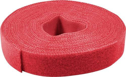 Value Klettband zum Bündeln mit Haft- und Flauschteil, Rot, Länge: 25 m, Breite: 10 mm - Bild 1
