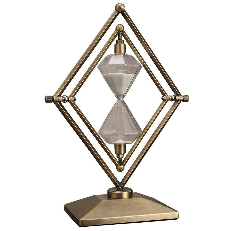 Yiran Furniture Diamant Sanduhr mit geometrischem Design aus rostfreiem Stahl, Farbe Silber, Tischdekoration - Bild 2