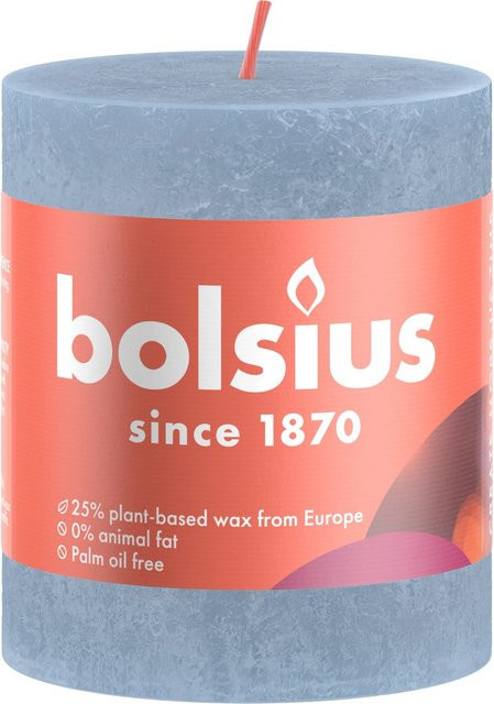 Bolsius Rustik-Kerze Shine Winter Edition in Himmelblau, Durchmesser: 6,8 cm, Höhe: 8 cm - Bild 1