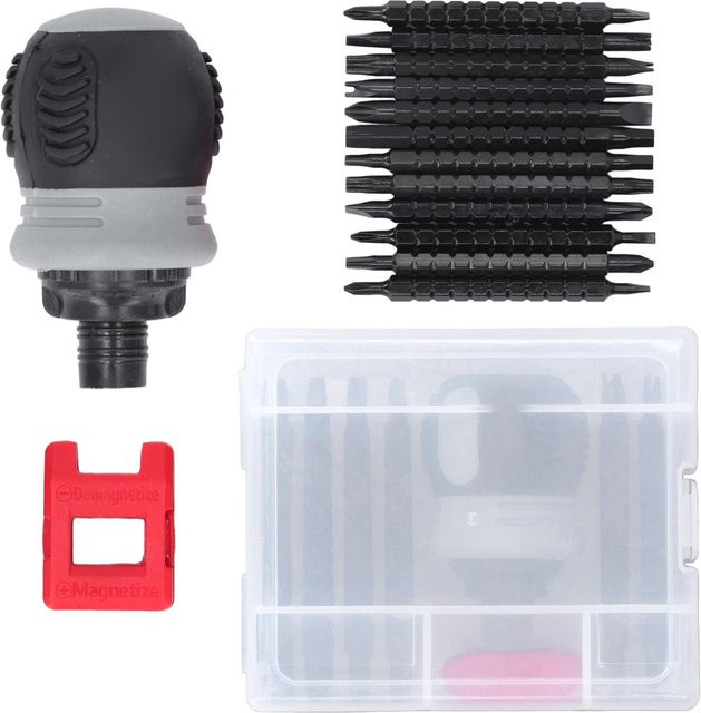 Multifunktionales 26 in 1 Mini Ratschenschraubendreher-Set von OutsideWorld in Grau mit Teleskopfunktion und Magnetismus - Bild 1