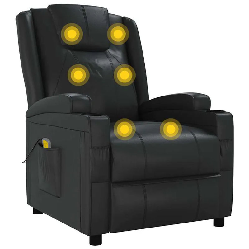 Vidaxl Massagesessel Relaxsessel in Schwarz aus Kunstleder im modernen Design - Bild 4