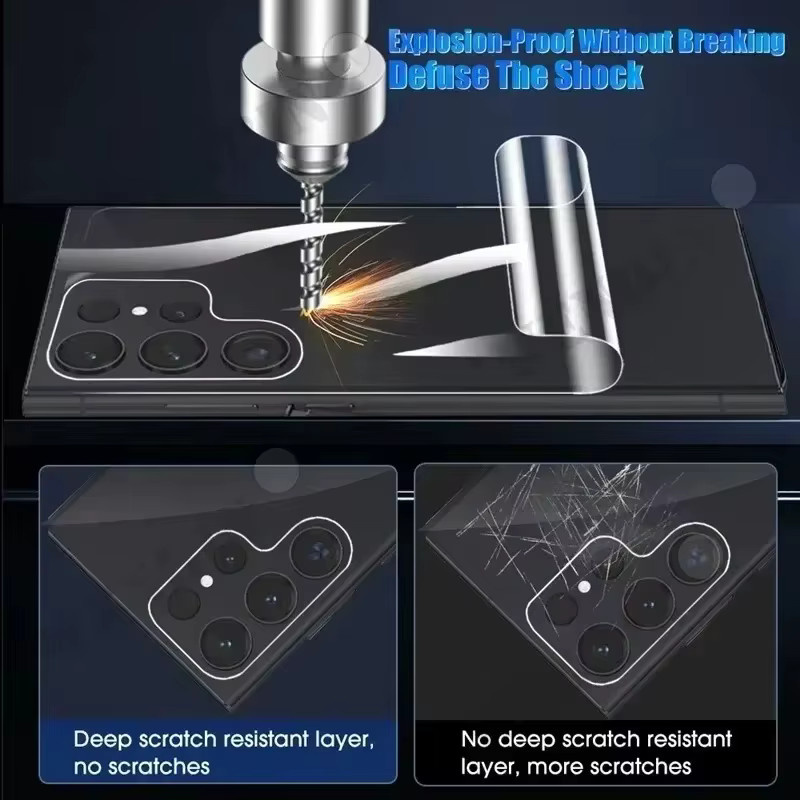 5er Pack Hydrogel Schutzfolie für die Rückseite von Samsung Galaxy S25 Ultra S24 S23 Plus FE sowie A56 A55 A36 A35 A15 A16 5G, transparent - Bild 2