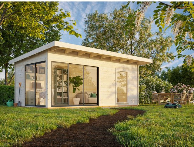 Palmako Gartenhaus Andrea Slide aus Fichtenholz in Braun mit Pultdach, B/T/H: 595 x 300 x 264 cm - Bild 1