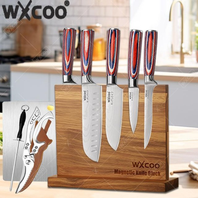 WXCOO Damaskus Küchenmesser Cleaver zum Schneiden von Brot, Fleisch und Fisch - Bild 1