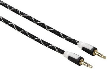 Hama Stereo Audio-Kabel mit 3,5 mm Klinkensteckern in Schwarz, vergoldet, Länge: 1,0 m - Bild 1