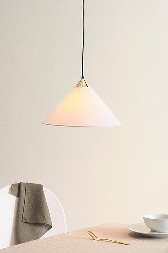Jotex MICKAN Pendelleuchte in Gold/Messing und Weiß mit E27 Fassung - Bild 1
