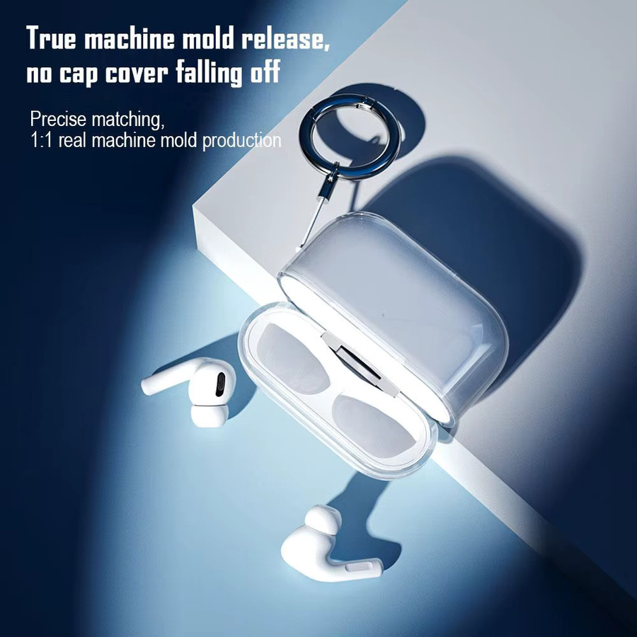 Transparente Silikon-Schutzhülle für Apple AirPods Pro 3 mit Karabiner, wasserdicht und staubdicht - Bild 4