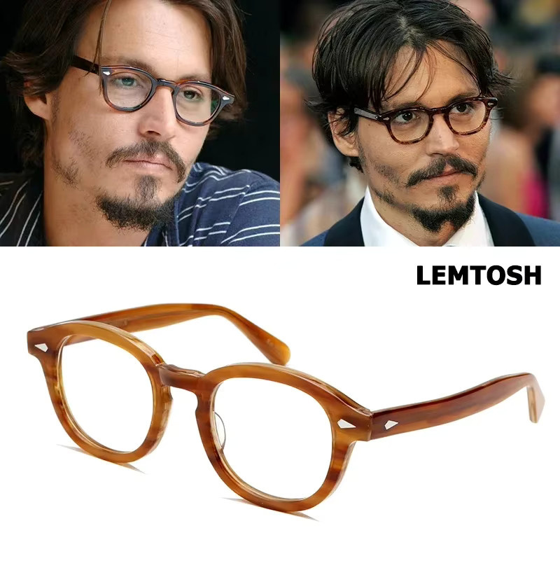 BETSION Korrektionsbrille, Acetat, rund, Vollrand, braun, Unisex - Bild 2