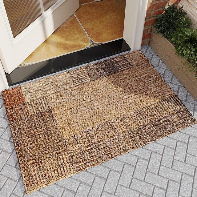 Lodestar Fußmatte im japanischen Stil aus Bambus-Baumwoll-Samt, braun, rutschfest, B/T: 60 x 40 cm - Bild 1