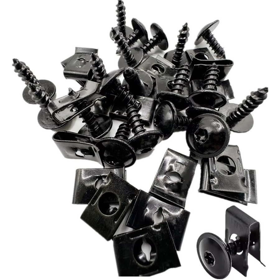 U-Typ Metall-Befestigungsclips und Schrauben-Set aus rostfreiem Edelstahl in Blau und Schwarz für Auto und Motorrad - Bild 5