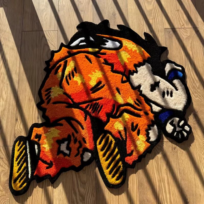 VIKAMA Anime-Charakter-Cartoon-Teppich in Orange-Gelb für das Kinderzimmer und Spielzimmer - Bild 2