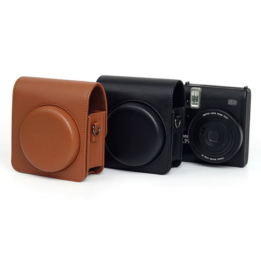 Fujifilm Instax mini 99 Tasche aus PU-Leder in Braun mit verstellbarem Riemen - Bild 2