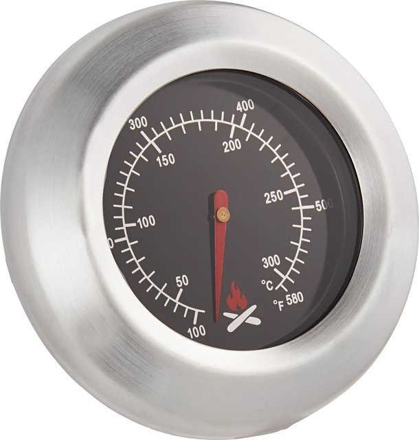 Jamestown Thermometer aus Edelstahl in Silber für Percy 2-Brenner Gasgrill zur Temperaturkontrolle - Bild 1