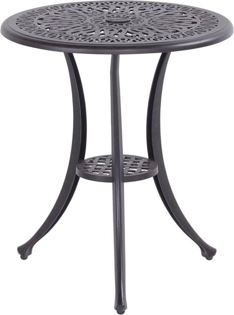 Hartman Amalfi Bistrotisch aus Aluminium-Guss in Braun, Durchmesser: 62 cm - Bild 1