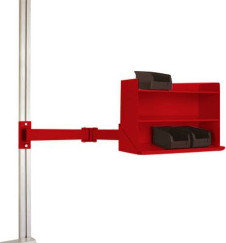 Manuflex LZ8248.3003 ESD Sichtboxen-Regal-Halter mit Doppelgelenk für UNIVERSAL und CANTOLAB, Rot, B/T/H: 43,5 x 16,5 x 12,0 cm - Bild 1