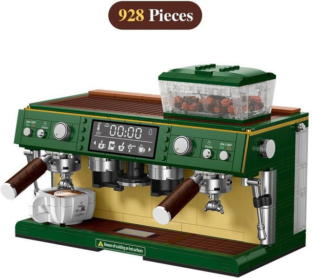 Wucifang Bags Retro Kaffeemaschine Bausteine Puzzle, Schwarz, ab 14 Jahren - Bild 1