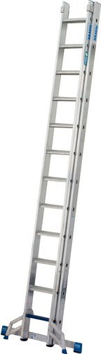 Krause Schiebeleiter STABILO + S aus Aluminium in Silber und Blau mit 12 Stufen - Bild 1