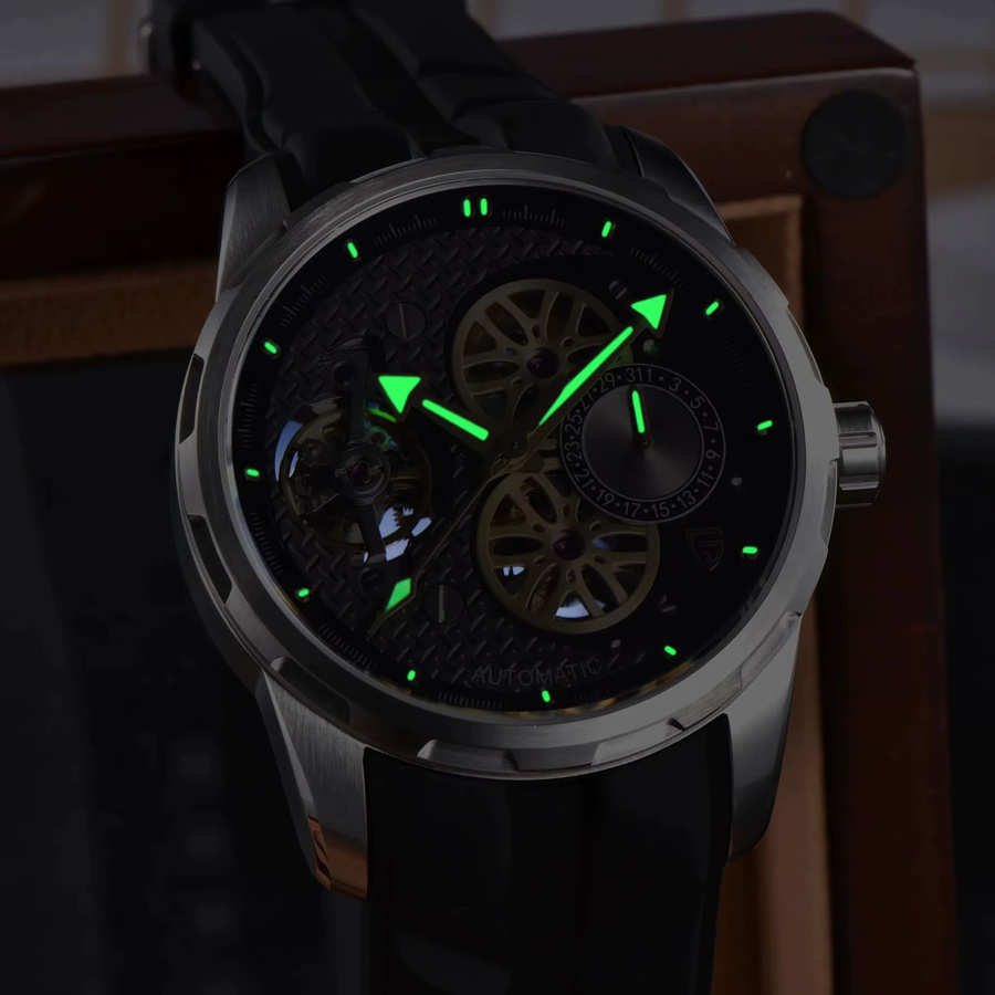 PAGANI DESIGN Armbanduhr, Automatik, Edelstahl, Kautschuk, Saphirglas, Herren - Bild 5