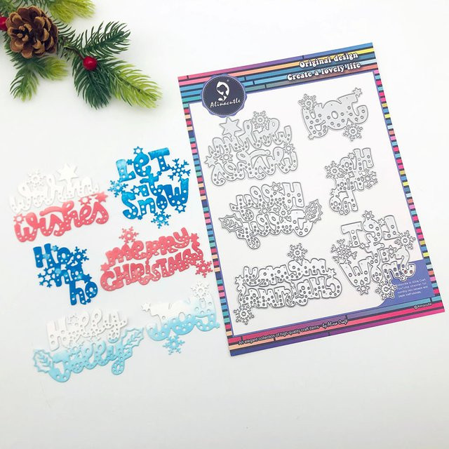 Alina Metall Schneidestempel Set mit 6 Teilen für Scrapbooking und Bastelarbeiten Weihnachts-Motive - Bild 1
