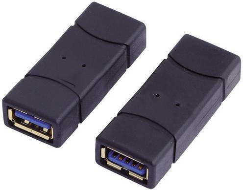 LogiLink USB 3.2 Gen 1 Adapter AU0026 Schwarz mit vergoldeten Steckkontakten (1x USB-A auf 2x USB-A) - Bild 1