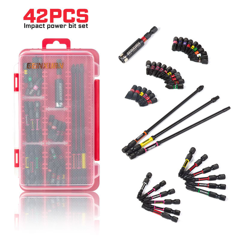 Geinxurn 42-teiliges Schlagschraubendreher-Bit-Set aus S2-Stahl mit magnetischen Bitsspitzen, Schlag-Bithalter und Aufbewahrungsbox - Bild 6