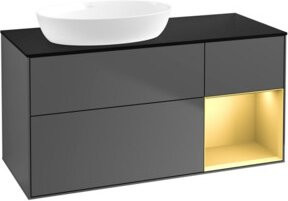 V&B Waschtischunterschrank Finion mit Wandbeleuchtung, Anthrazit lackiert, Breite: 120 cm, Tiefe: 50,1 cm, Höhe: 50,1 cm - Bild 1