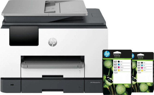 HP OfficeJet Pro 9132e Inkjet-Multifunktionsgerät mit Drucken, Scannen und Kopieren inklusive 2 schwarzen und 2 farbigen Patronen sowie Wi-Fi und USB-C Anschluss - Bild 1